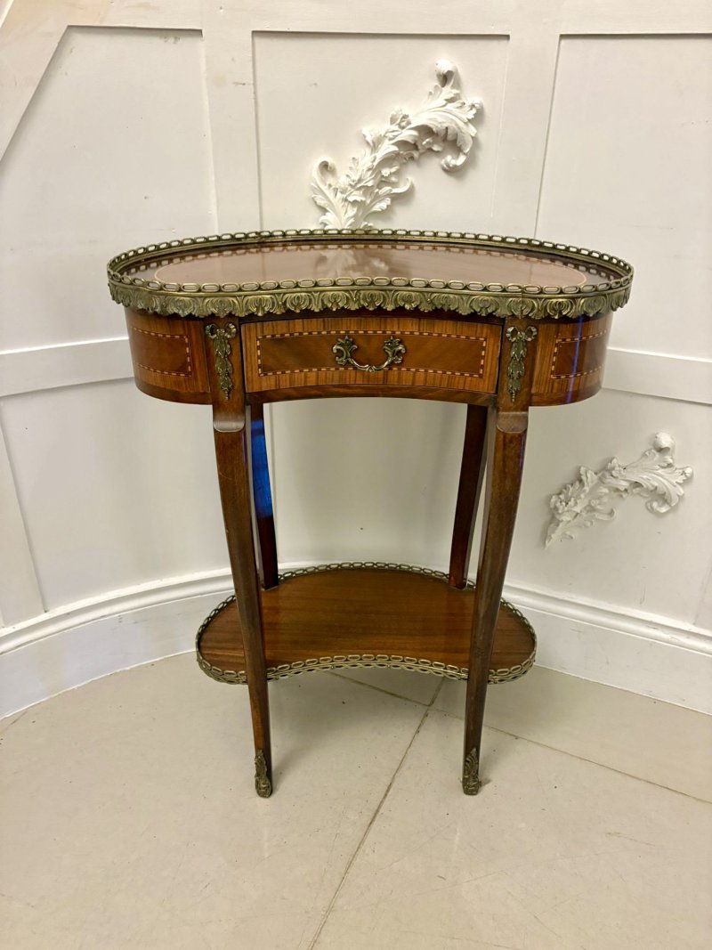 Antique French Quality Louis XV Style Kidney-Shaped Side / Lamp Table